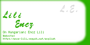 lili encz business card